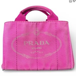 Prada Pink Canvas Canapa Authentic